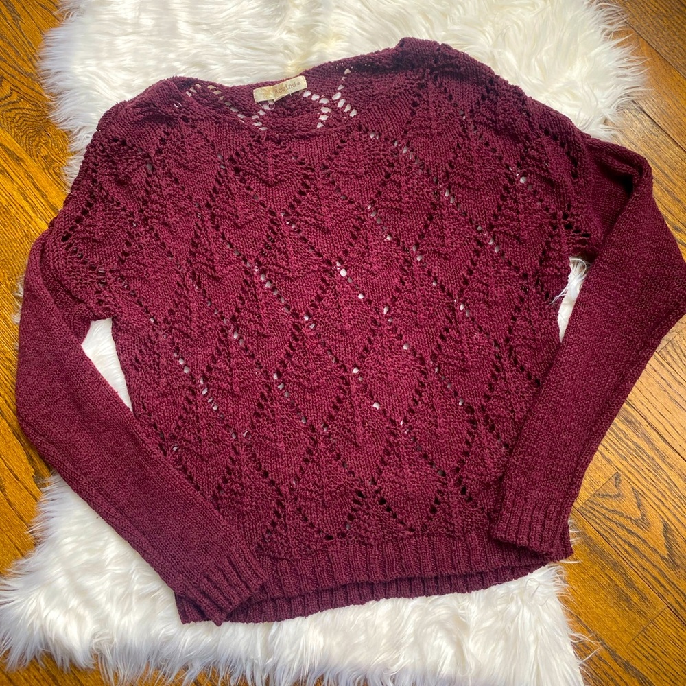 Rewind burgundy knit sweater size medium